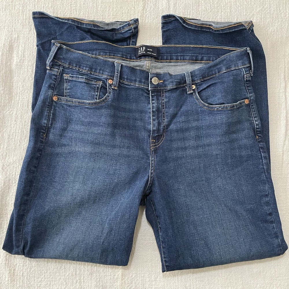 Gap Denim Size 18/34 Regular BABY BOOT Dark Wash Jeans Classic‎ 90's Nice!